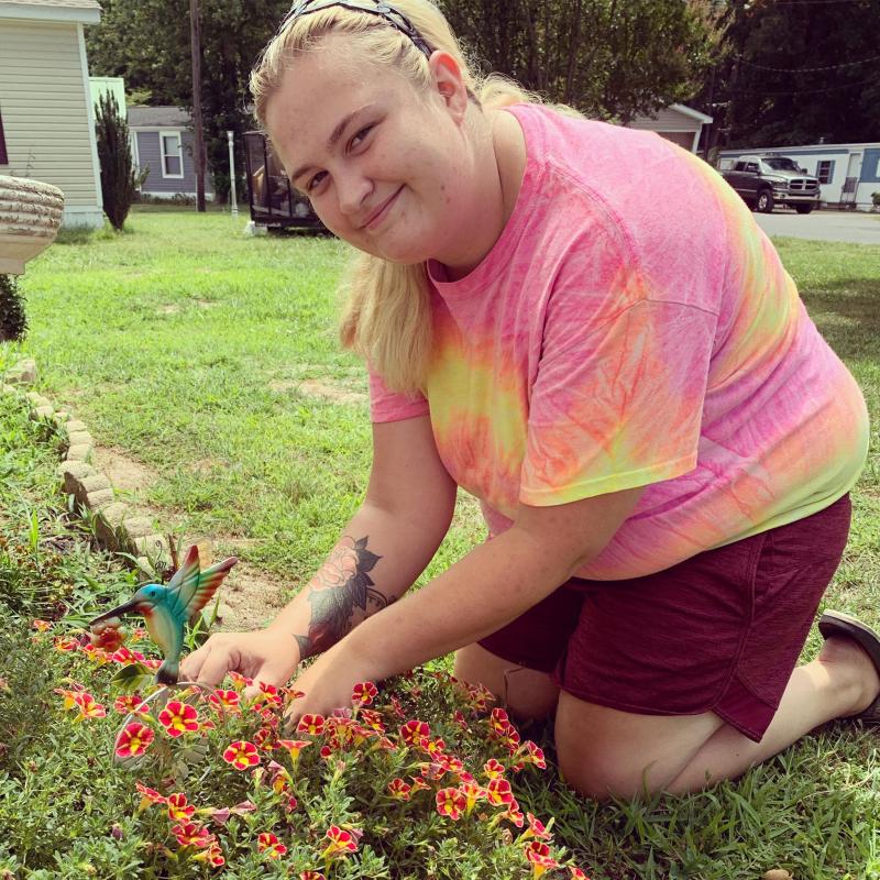 Members of Victoria Brown’s Facebook group deliver flowers or plants to the front doorstep of other group members. SUBMITTED PHOTO
